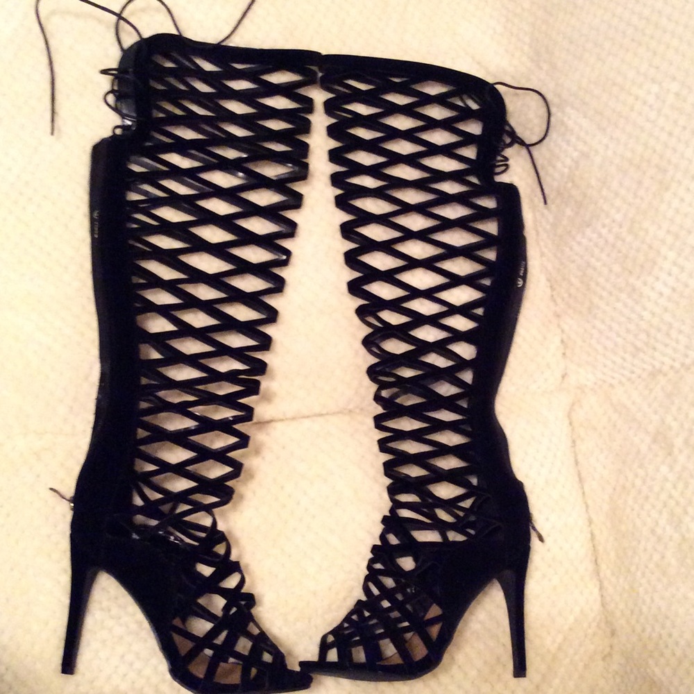 Lace Knee High Pumps